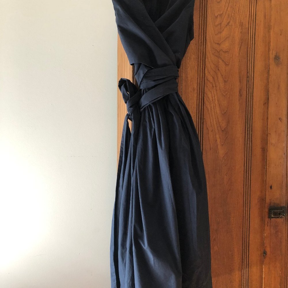 Romantic cotton dress with wrap sash J Crew